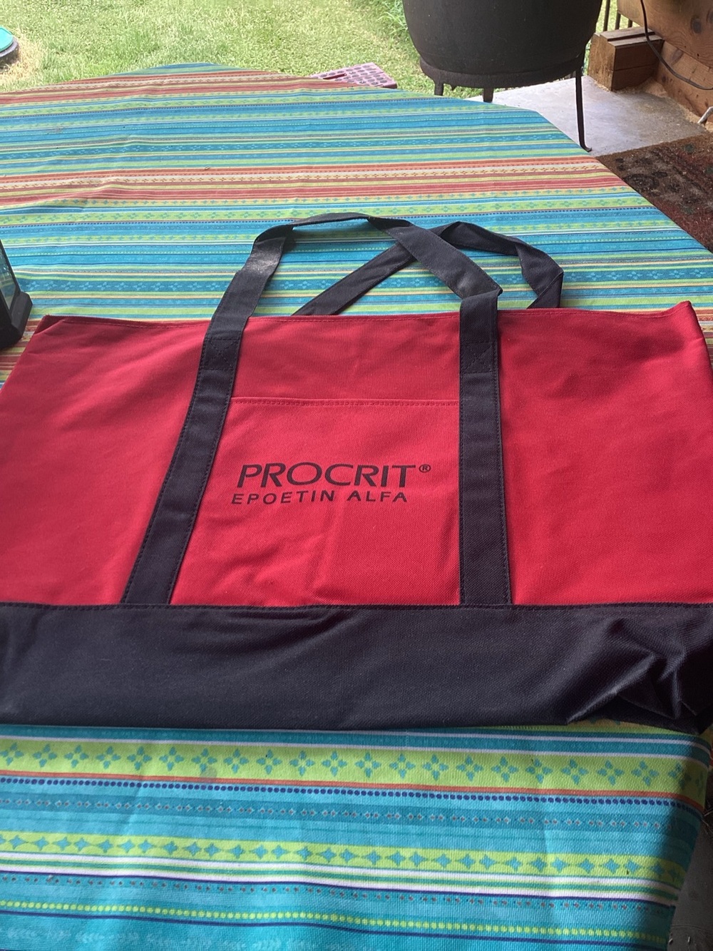 Procrit Pharmaceutical Tote Bag in Red with Black Trim